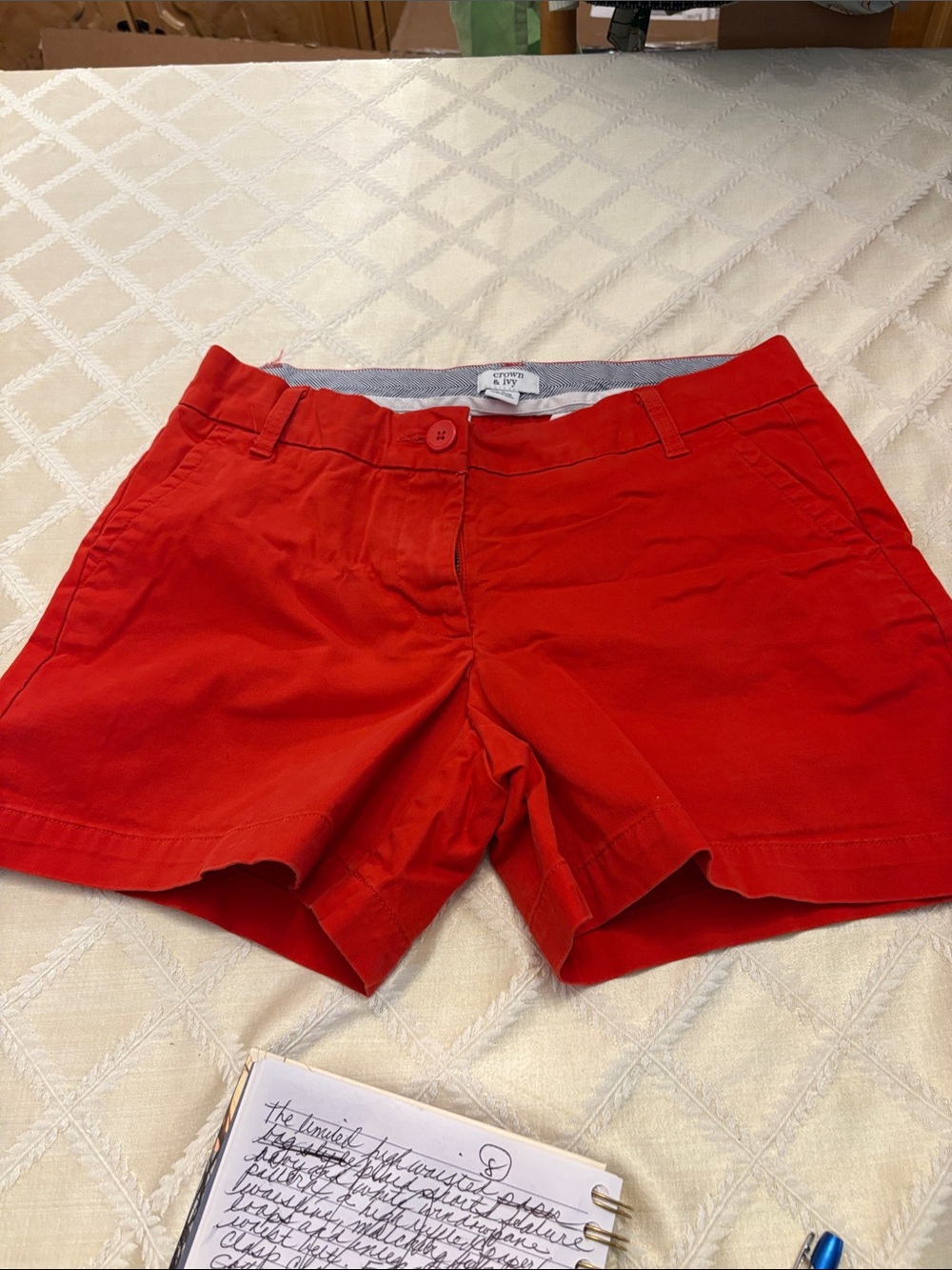 Crown & Ivy Red Women's Chino Shorts